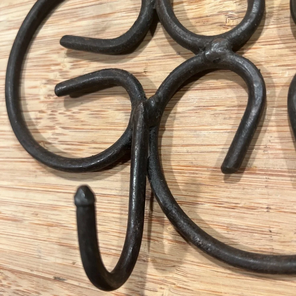 Rustic Brown industrial Metal Wall Decorative Scroll Hook
